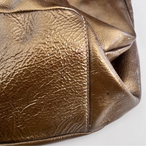 Furla Metallic Bronze Brown Leather Hobo Shoulder Bag - Picture 9 of 13